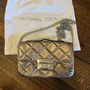 Michael Kors metallic crossbody/clutch